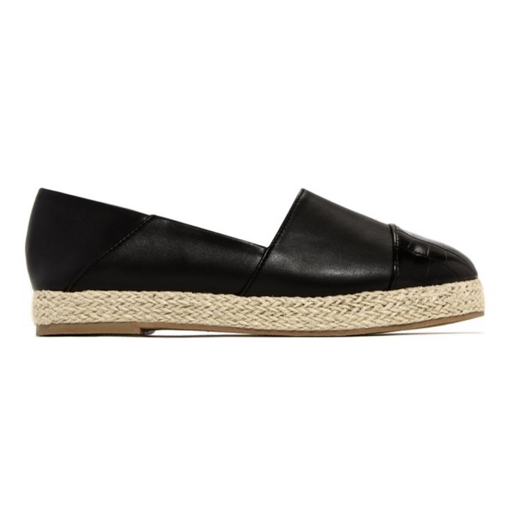 Black Espadrille Trim Dressy Slip On - Picture 5 of 9
